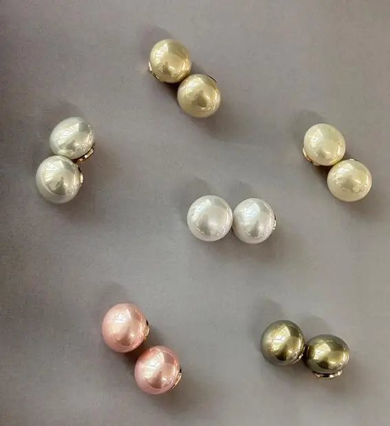 6 قطعة/الوحدة الحجم: 14 مللي متر أزرار معدنية لؤلؤية بيضاوية الشكل زر الموضة الملابس النسائية أسلوب بسيط لخياطة الملابس (KK-3753) #2