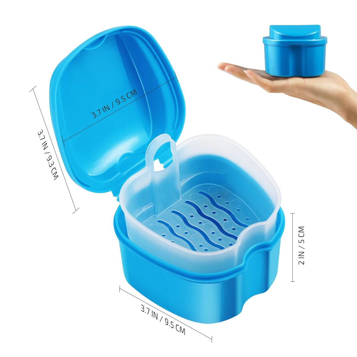 False Teeth Storage Denture Container Case with Cover Holder Accessories Travel