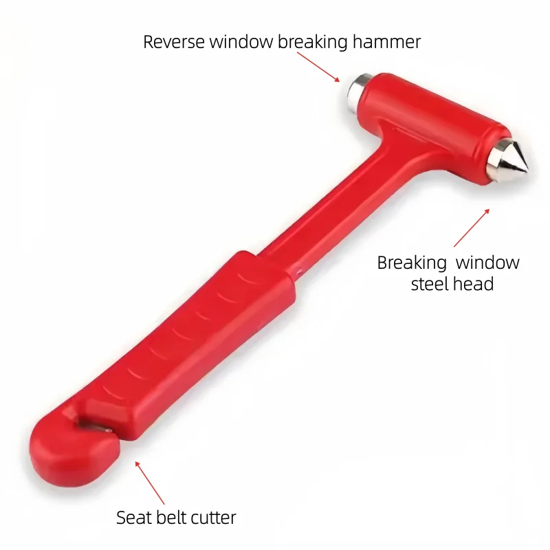 1pc Car Buses Trucks Window Breaking Hammer Emergency Escape Safety Hammer Glass Breaker Seat Belt Cutter Tools view 2