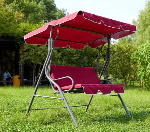 

3 Seater Swing Chair With Sun Shade Canopy Hammock 140g Polyester For Pools Plazas Garden Terrace Backyard Customization Accept