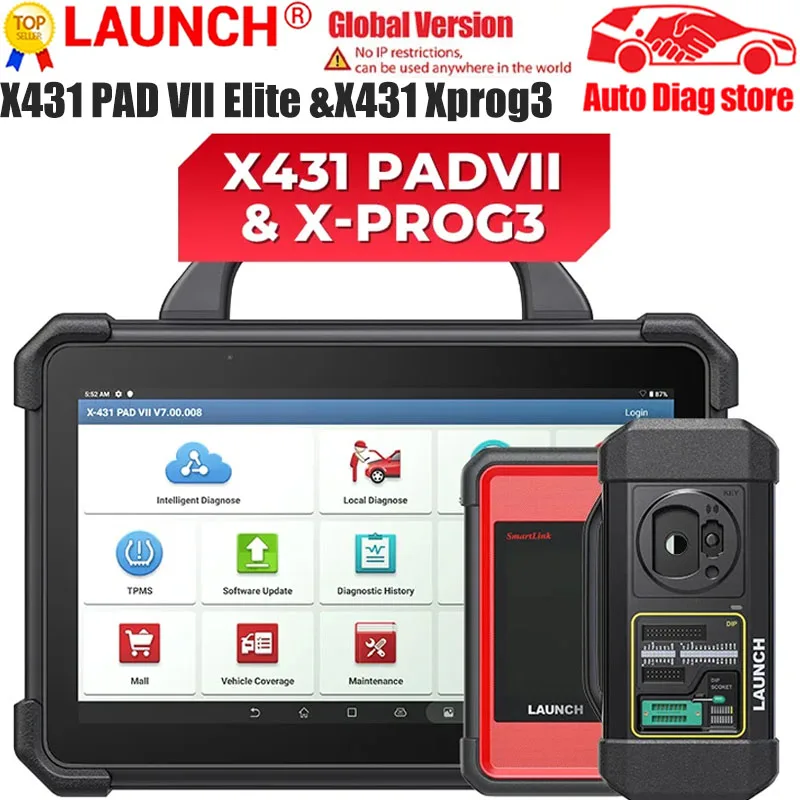 

LAUNCH X431 PAD 7 VII PAD7 PADVII Elite X431 XPROG 3 EV Diagnostic Upgrade Kit with Card Supports New Energy Battery Diagnostics