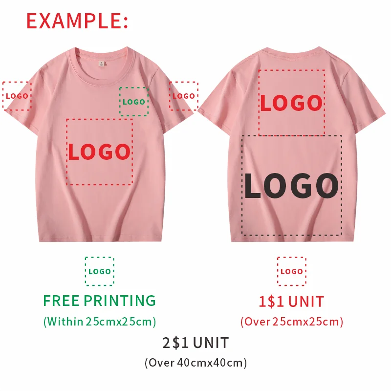 T-shirts, hoodies, and clothing printing process extra fee