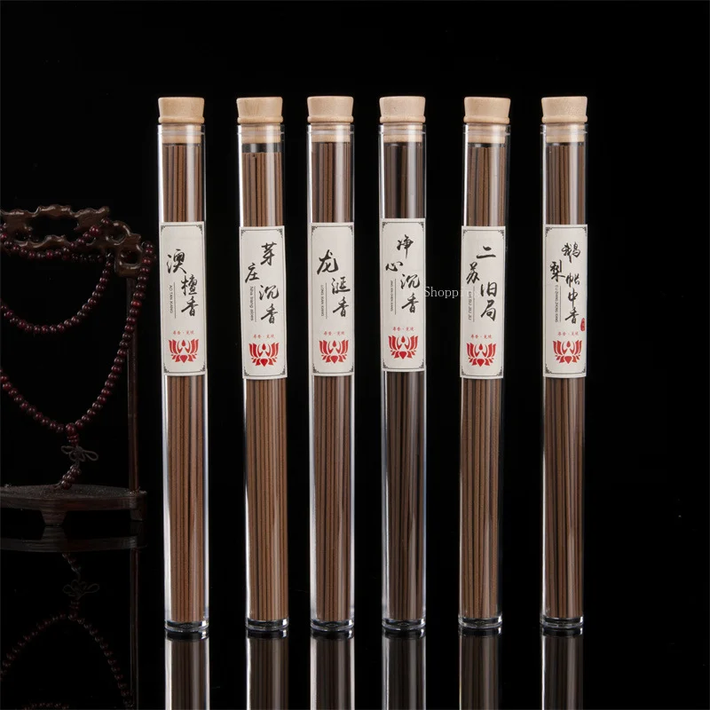 10/20g Wooden Plug Transparent Tube Loaded Line Incense Sandalwood Aloes DIY Household Indoor Buddhist Tea Ceremony Incense