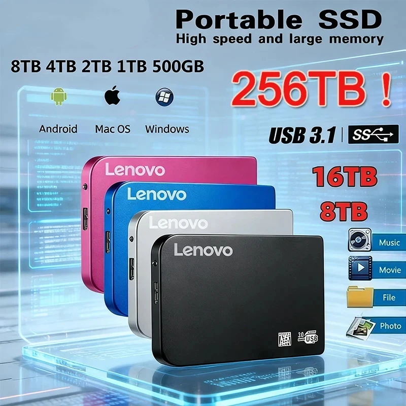 

256TB SSD High-speed SSD USB 3.0 Enclosure Mobile Hard Drive Cases for SSD External Storage HDD Box With USB3.0 Cable ABS