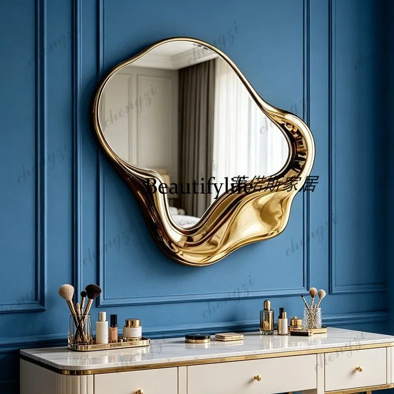 H134 irregular bathroom mirror, wall-mounted irregular makeup mirror, living room decorative mirror