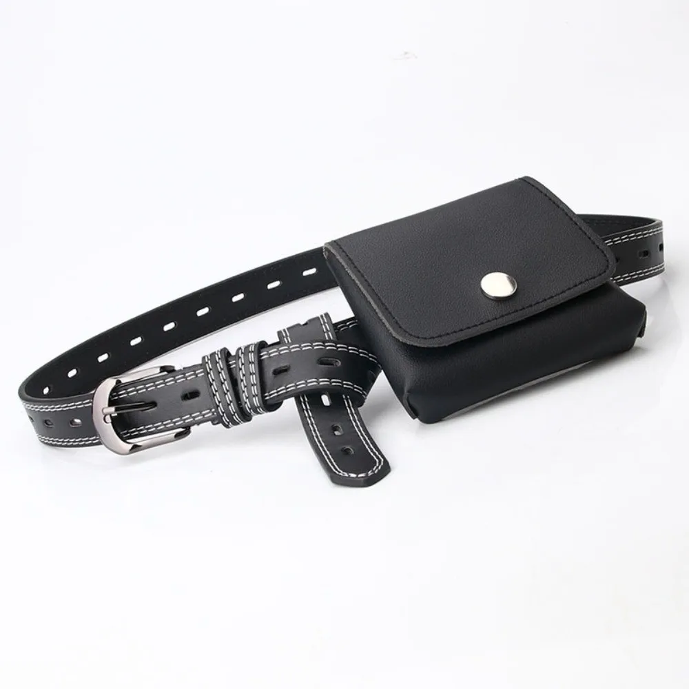 New PU Leather Women Waist Bag Compact Lightweight Belt Bag Wide Opening Adjustable Strap Waist Pouch Daily Commuting