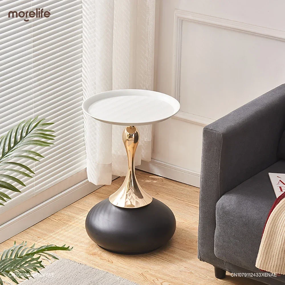 Creative Small Pretty Waist Iron Side Tables Living Room Sofa Coffee Table Disc Small Bedside Table Nightstands Home Furniture