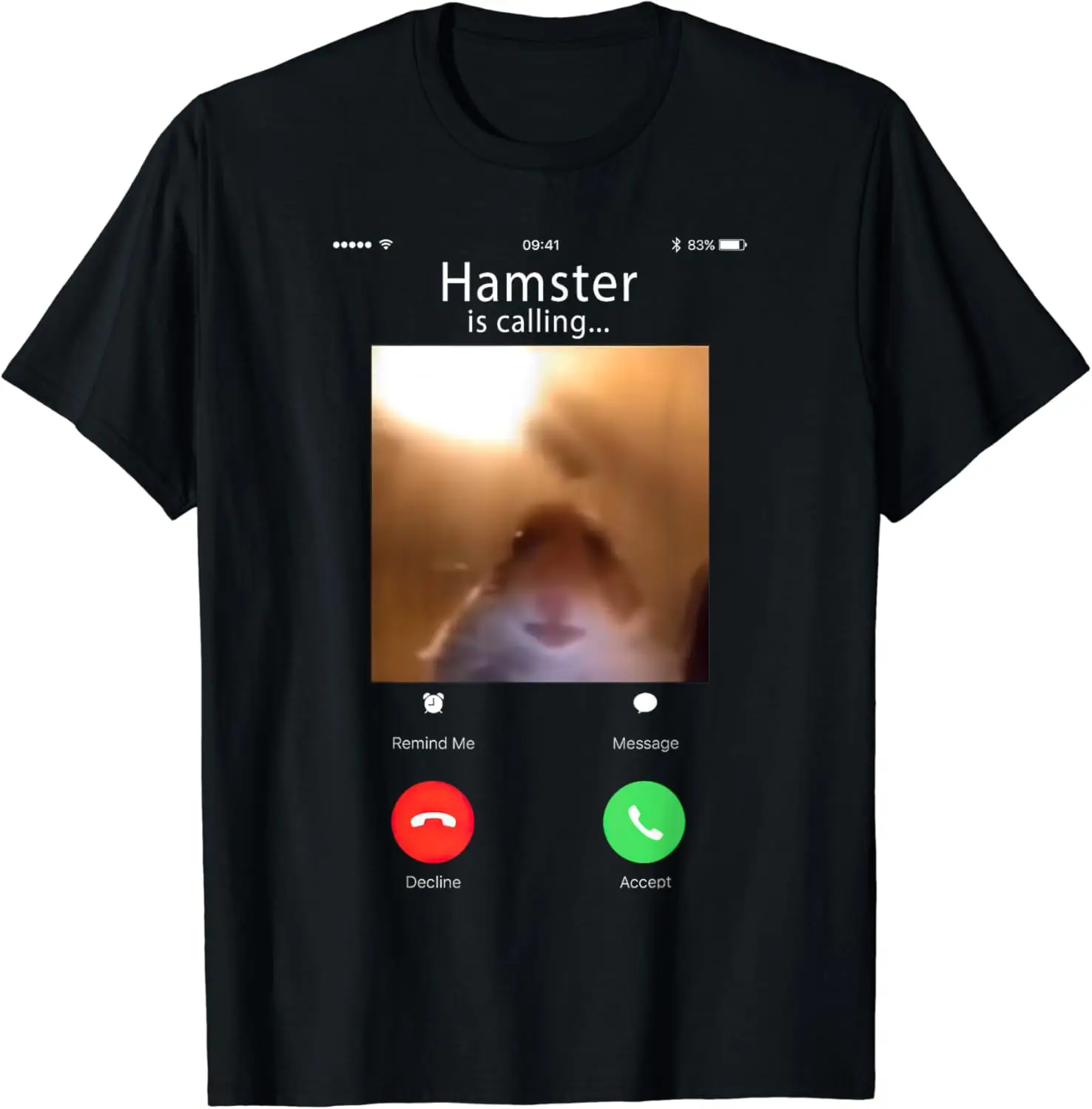 dank meme hamster staring front camera hamster calling gift T-Shirt 100% Cotton