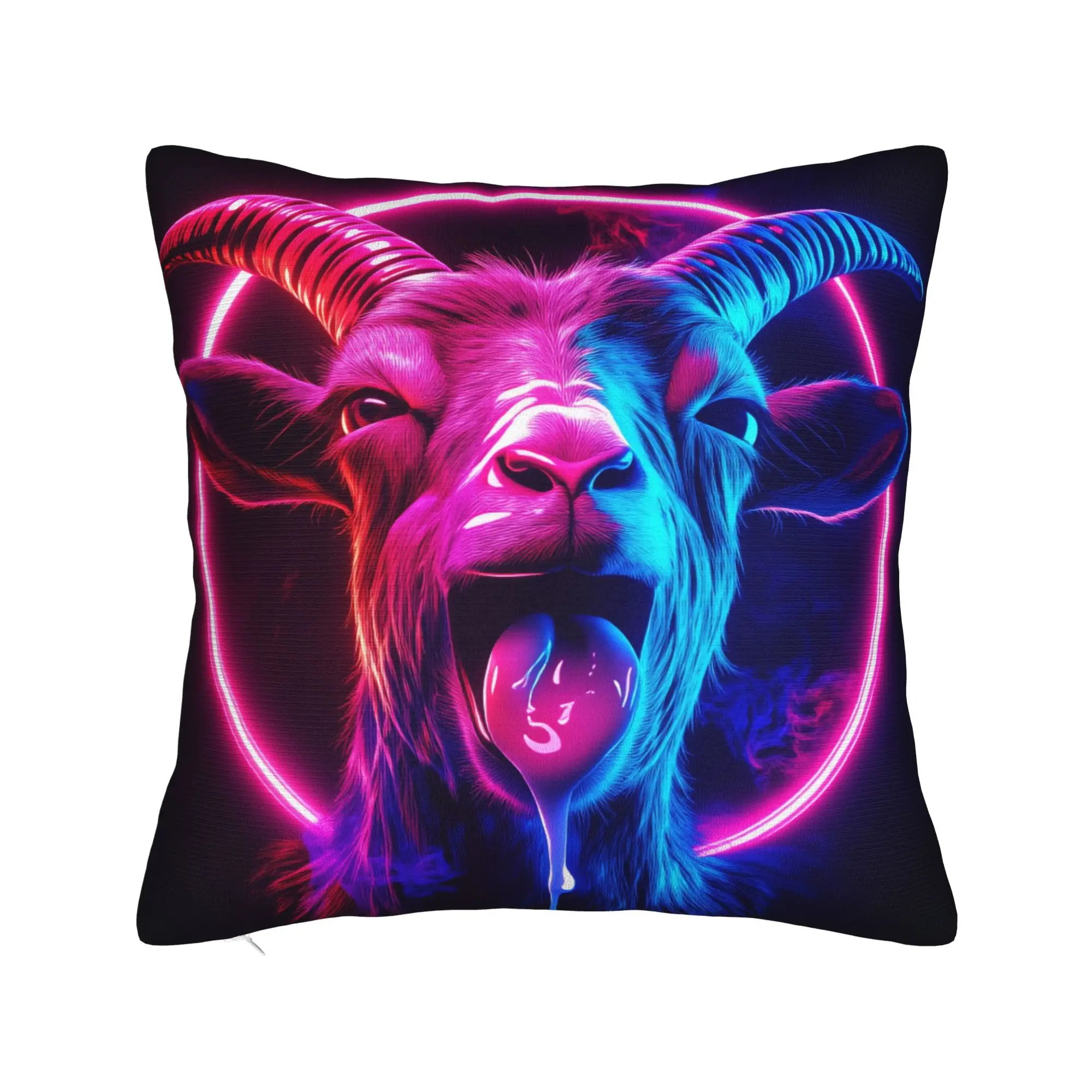 Pillow Cover Screaming Goat Funny Meme  Fashion Pillow Case For Sofa Couch Bed Living Room Pillowcases