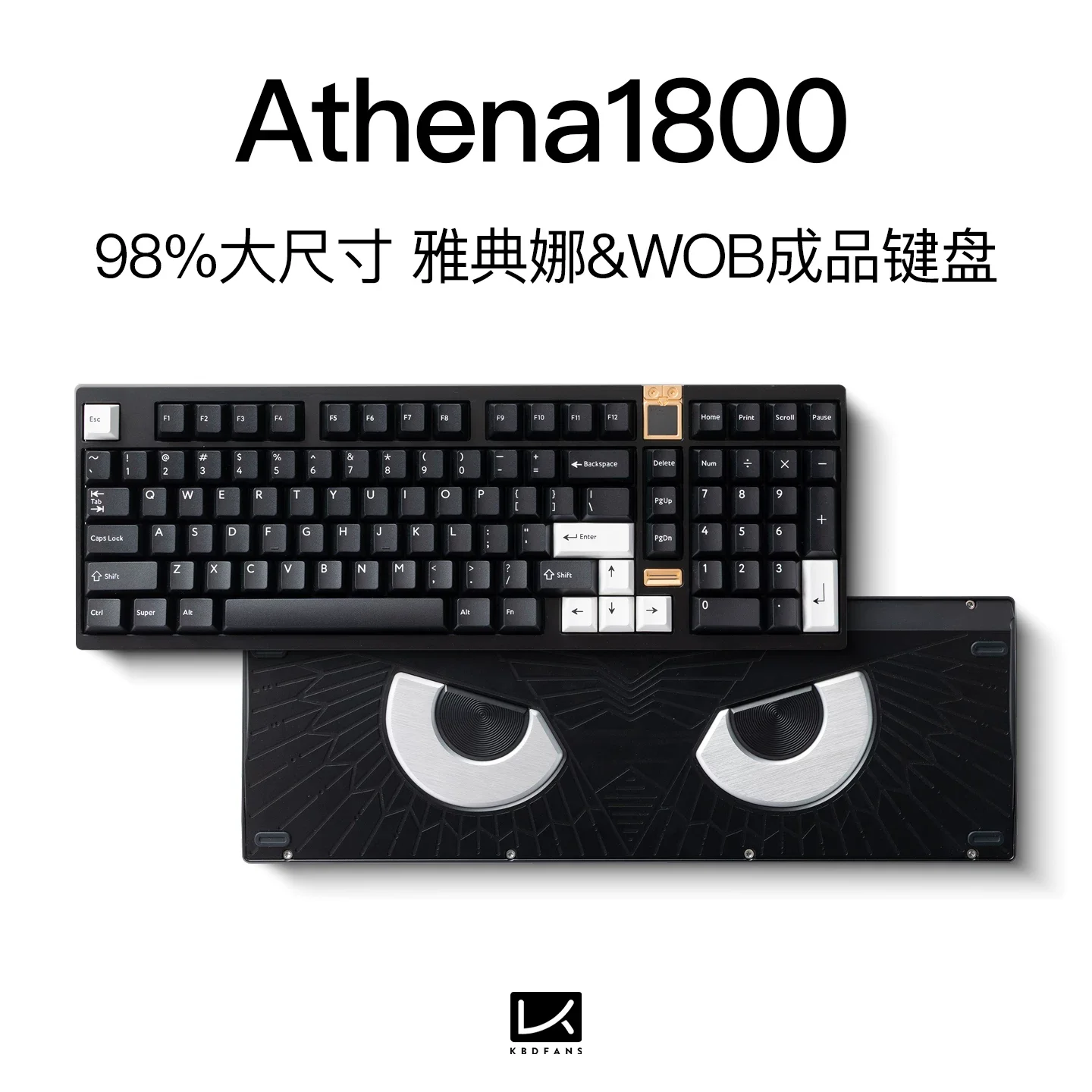 Athena 1800 Wired Mechanical Gaming Keyboard 100 Layout Hot-Swappable CNC Aluminum Case RGB Backlit OLED Pre-built