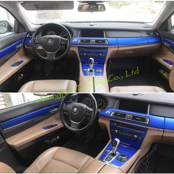 Car-styling New 5D Carbon Fiber Car Interior Center Console Color Change Molding Sticker Decals For BMW 7 Series F01 F02 BMW F04