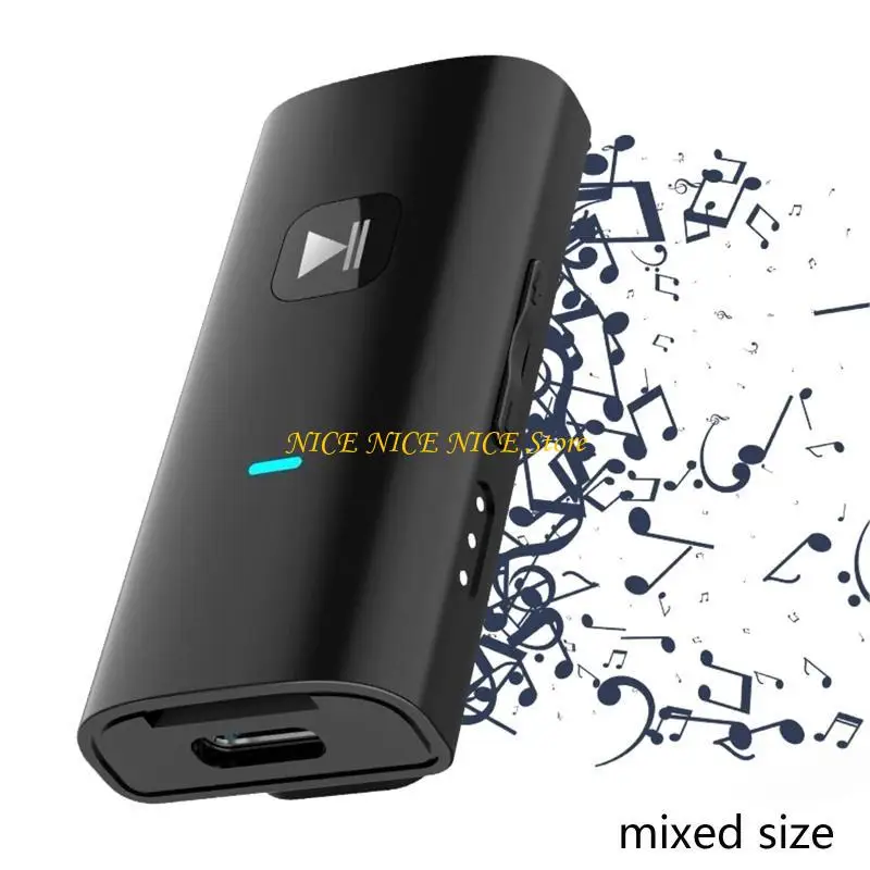 BT5.0トランスミッターレシーバー2 in 1 Lavalierワイヤレスアダプター3.5mmオーディオオーディオオーディオ音楽ヘッドセットイヤホン用アダプター