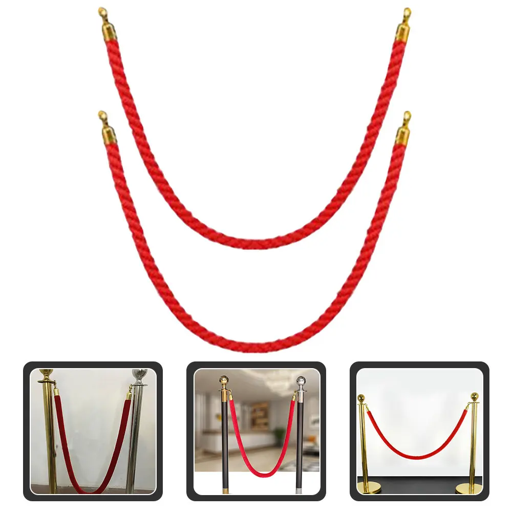 

2Pcs Red Stanchions Queue Rope Crowd Control Barrier with Hook Design Easy Assembly for Museums Banks Hotels Event Crowd