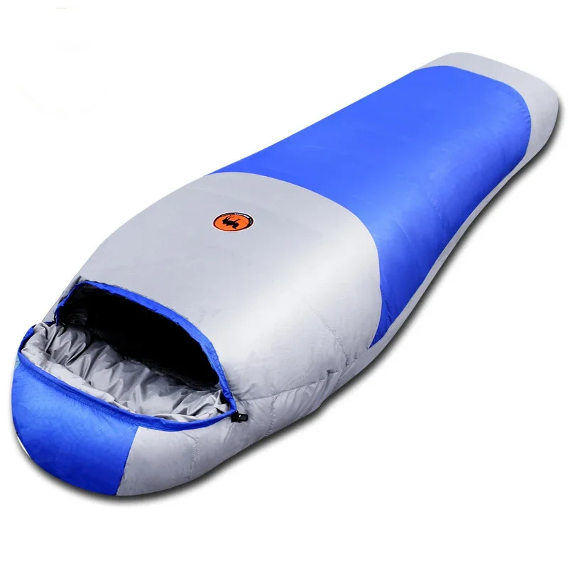 1500g/1800g Duck Down Adult Sleeping Bag Thermal Hooded Travel Camping Water Resistant Warm