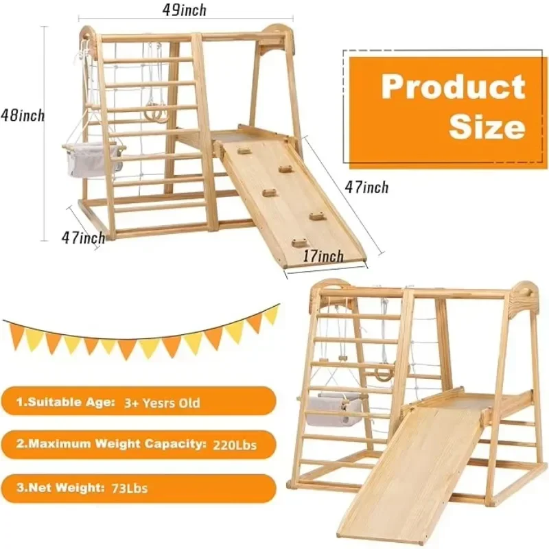 8-in-1 multifunction children play gym climbing toys indoor montes climbing frame