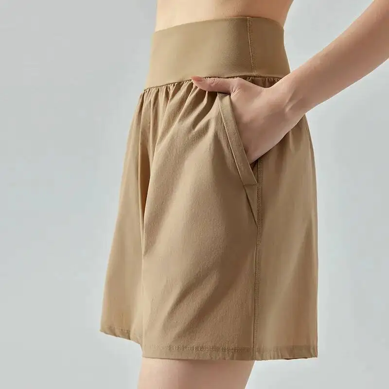 

Women S Wide Waist Tight Shorts Sports Capris Casual Pants Loose And Breathable Outerwear