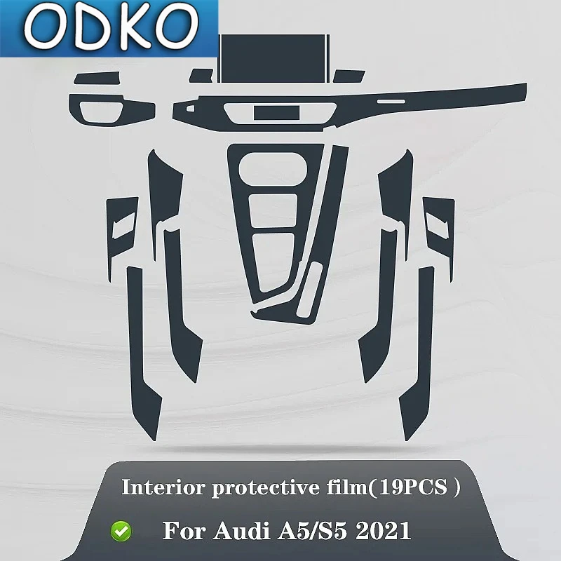 Car Interior Center Console Transparent TPU Protective Film Anti-Scratch Repair Film Accessories Refit  For Audi A5 S5 2021