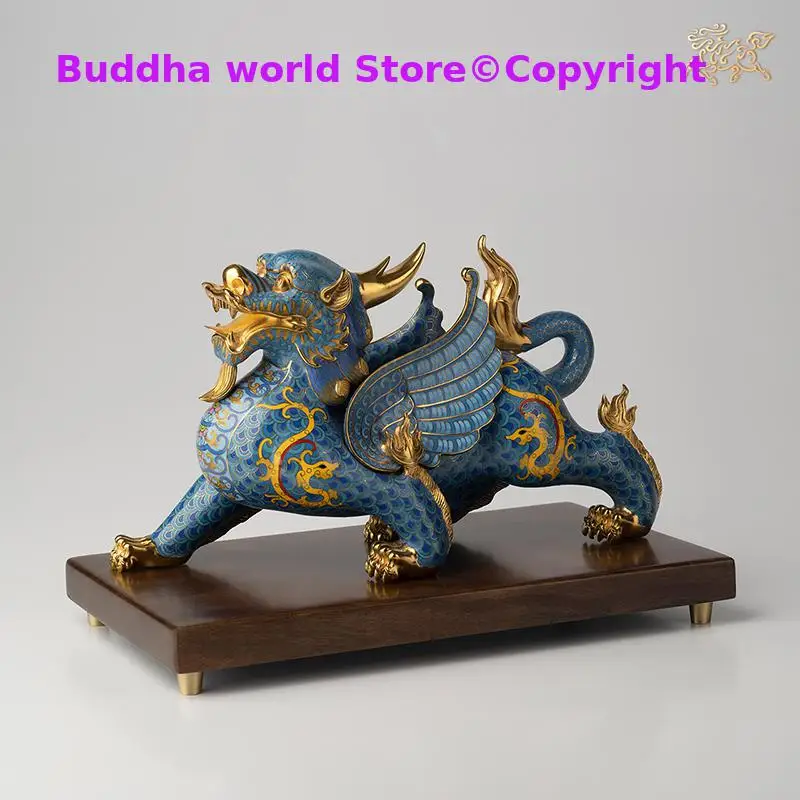 2025 High grade Royal Cloisonne 24K Gilding Dragon PI XIU Mascot statue Bring wealth money Good luck Home store company