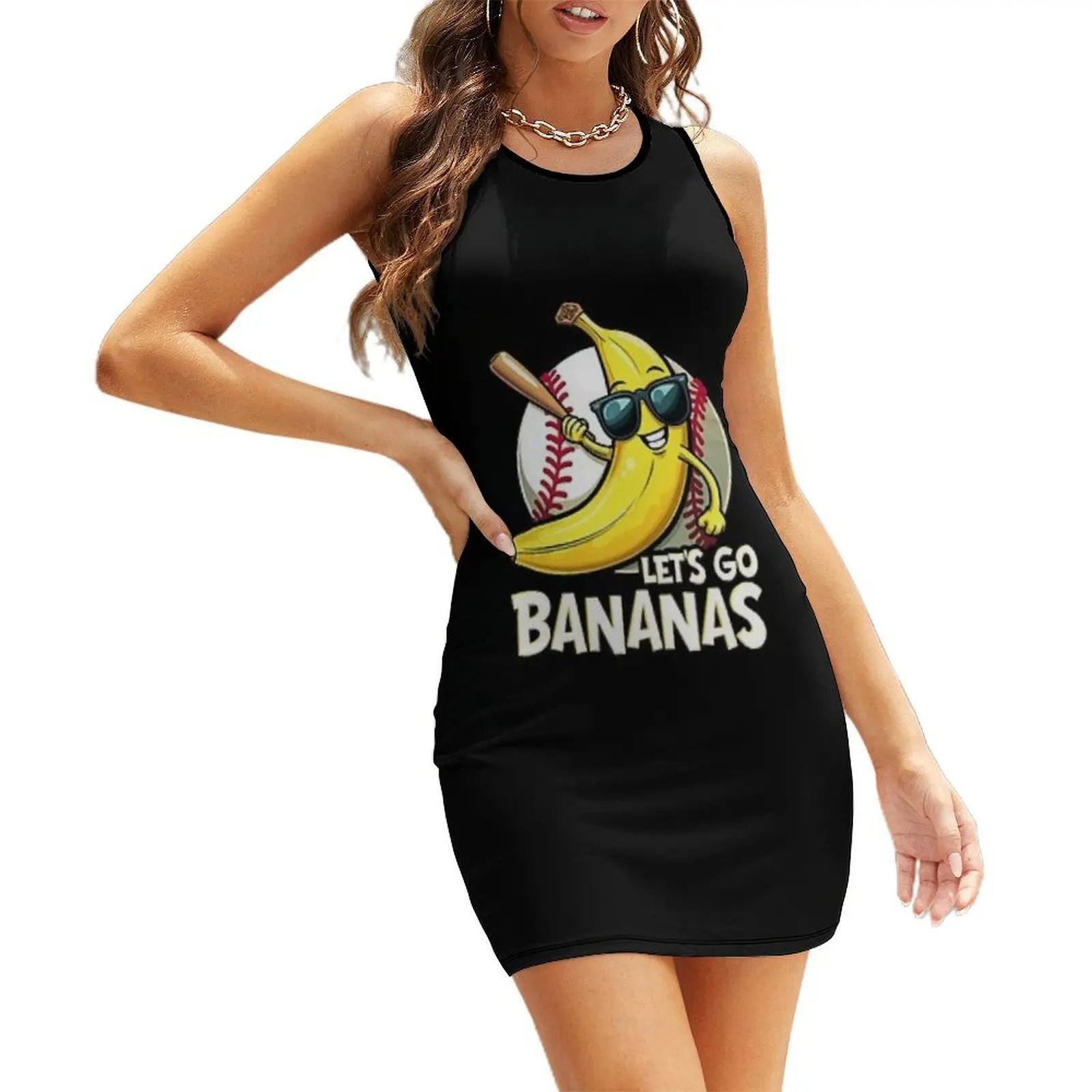 

Let's Go Bananas Funny Banana Lover Sleeveless Sundress summer dress womens 2025 dress for women 2025