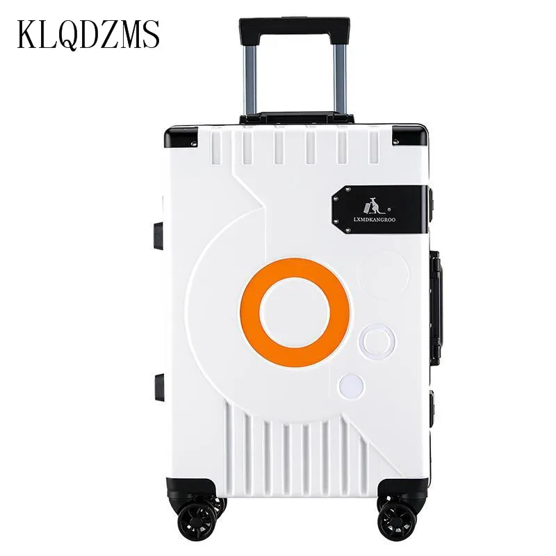 KLQDZMS 20/22/24/26 Zoll Mode Gepäck Aluminium Rahmen Trolley Fall Männer Und Frauen Internat Fall PC Koffer Auf Rädern