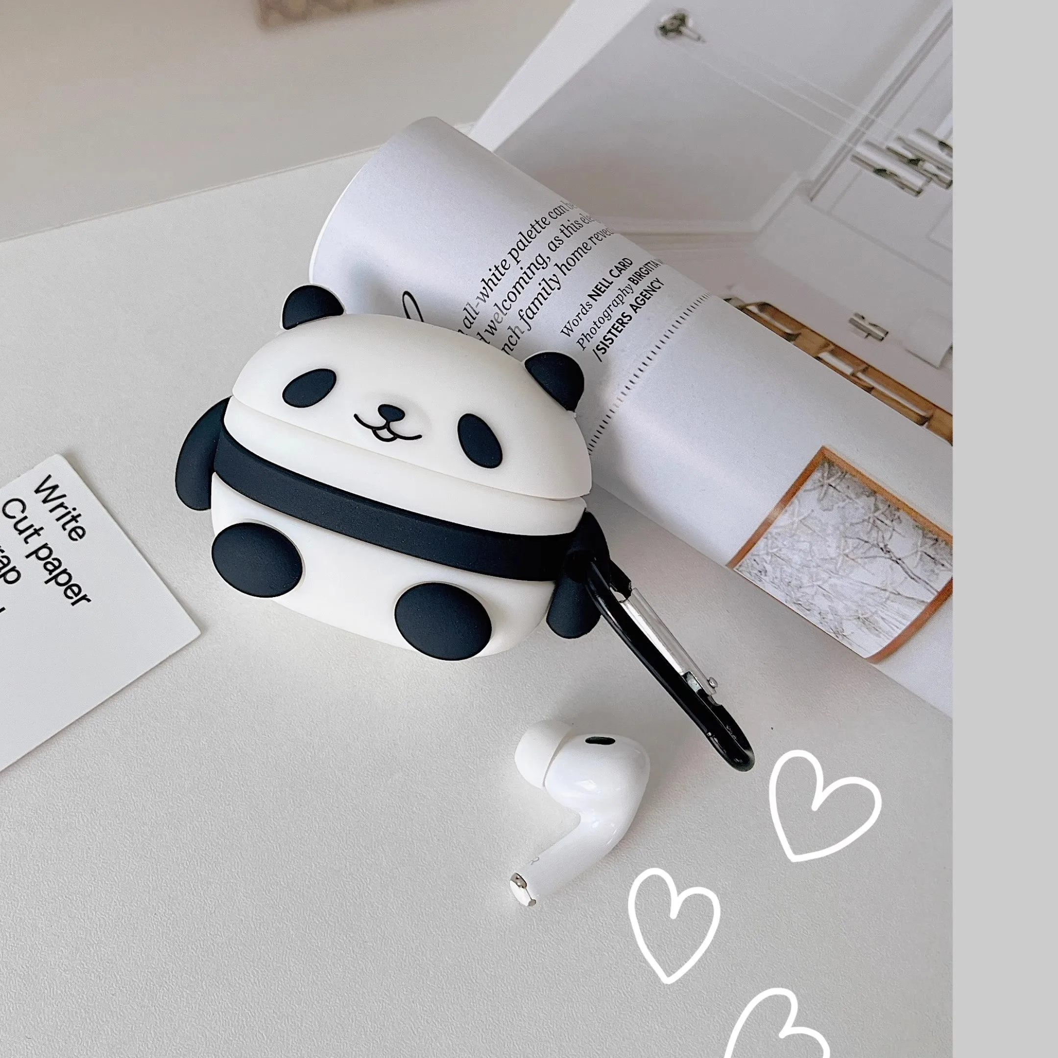 Cute Panda For Airpods 1 2 3 4 Pro Pro 2 Pro 3 Silicone Earphone Case Accessories Cover