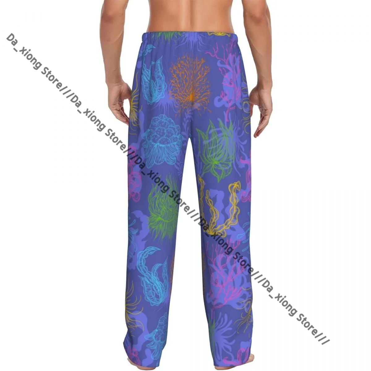 Marine Plants Corals And Seaweed Mens Pajamas Pyjamas Pants Lounge Pants Sleep Bottoms