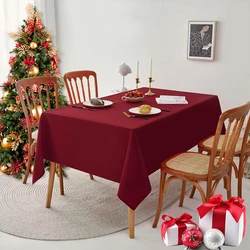 Christmas Wine Red Polyester Anti Wrinkle, Washable And Reusable, Restaurant Kitchen Table Decoration Cloth Tablecloth