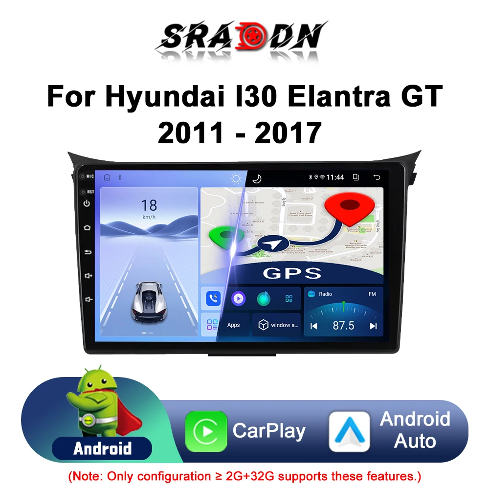 For Hyundai I30 Elantra GT 2011 - 2017 Car Radio Android Automotive Multimedia Player GPS Navigation Carplay Screen Auto Stereo