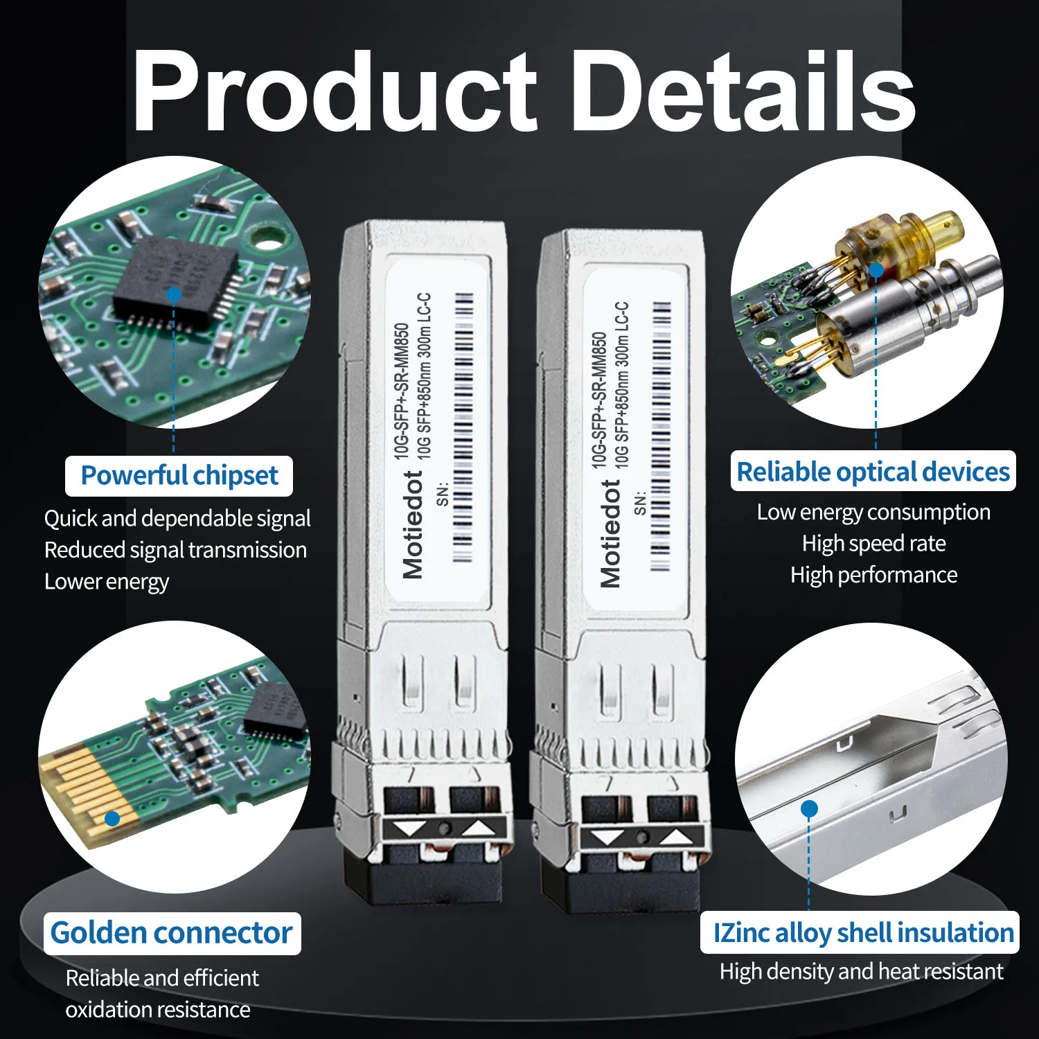 10Gbps SFP+ Module 850nm 300m 10 Gigabit Fiber Optical Transceiver Dual Multimode LC Multi-mode Duplex for switch