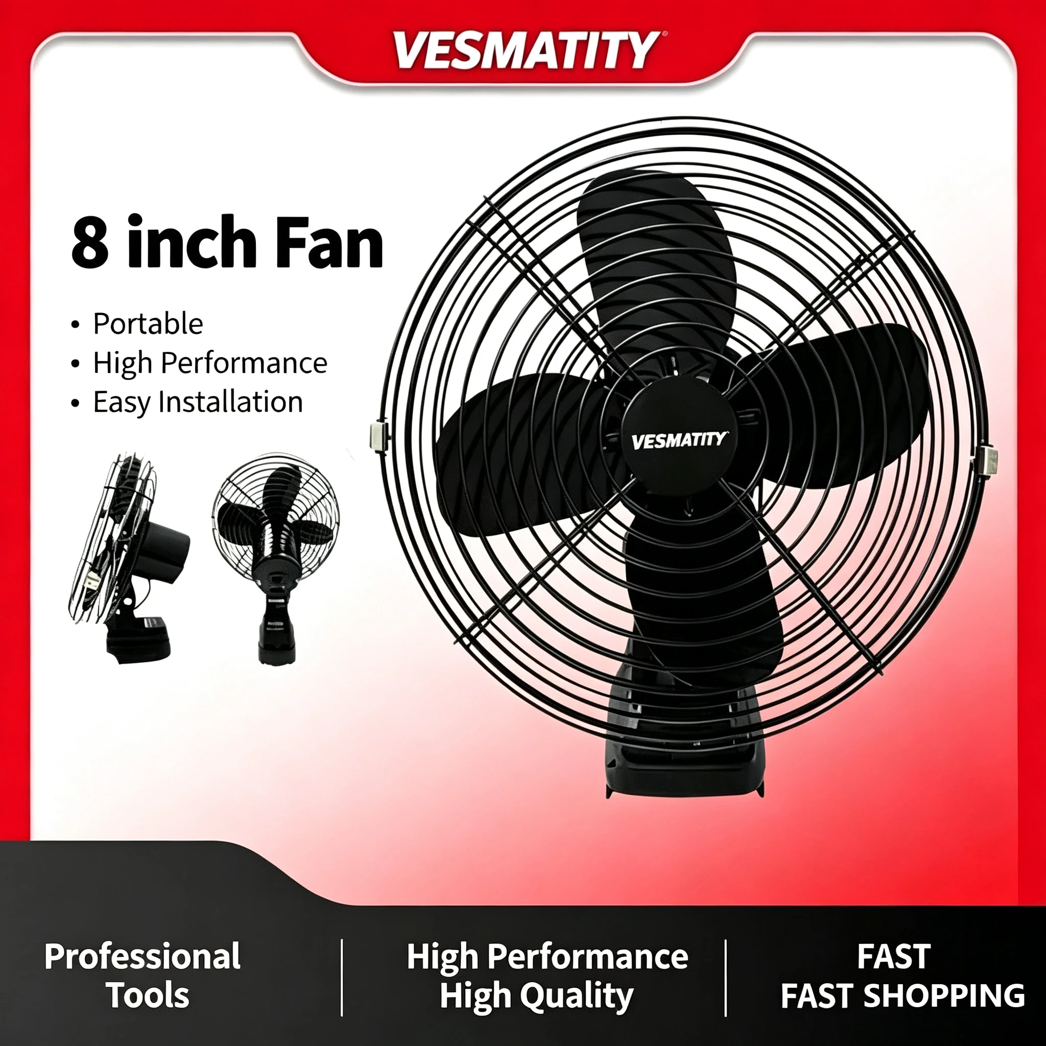 Cordless Strong Wind Fan Camping Fan Outdoor Fishing Desktop Portable Metal Fan For Makita Battery