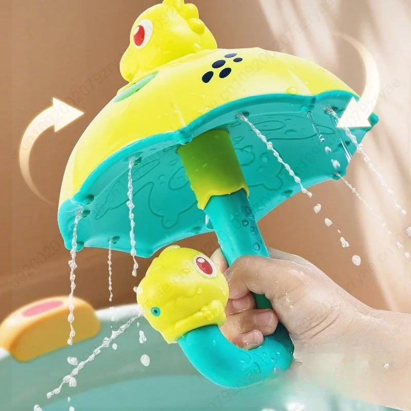 Dinosaurusparaplu-badspeeltje voor peuters - Interactief speels dinosaurusontwerp met meerdere wateruitlaten voor bathtime-plezier en badspeelgoed