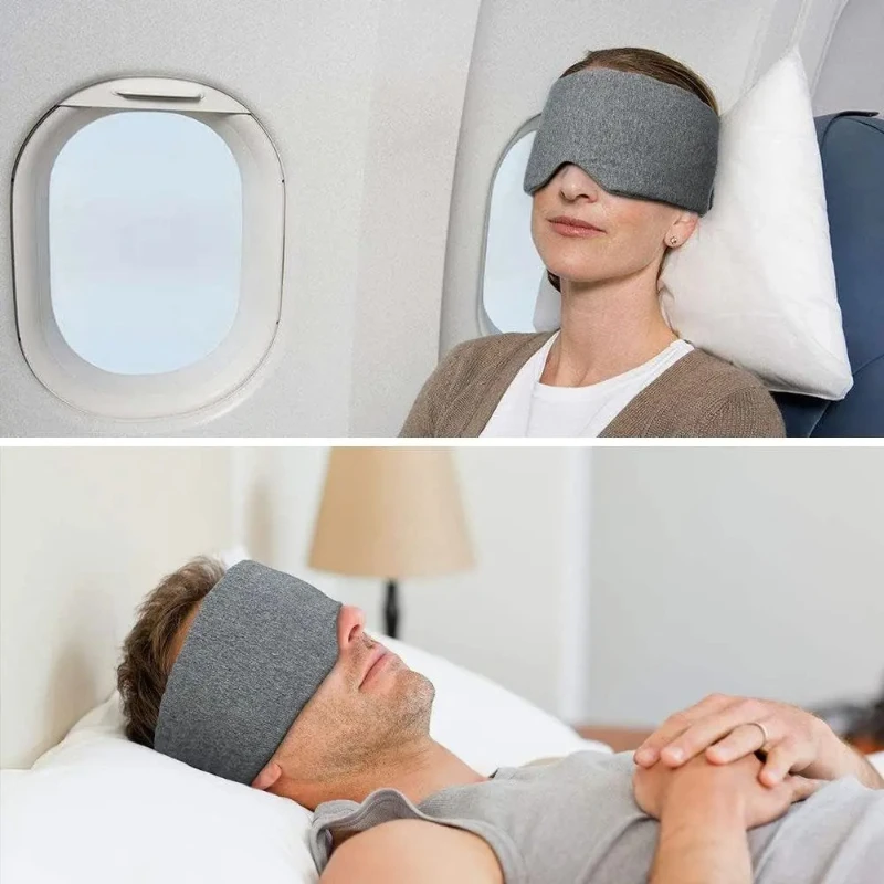 1pc Grey Sleeping Mask Breathable and Pressure-reducing Soft Portable Travel Mask Lunch Break Eye Cover