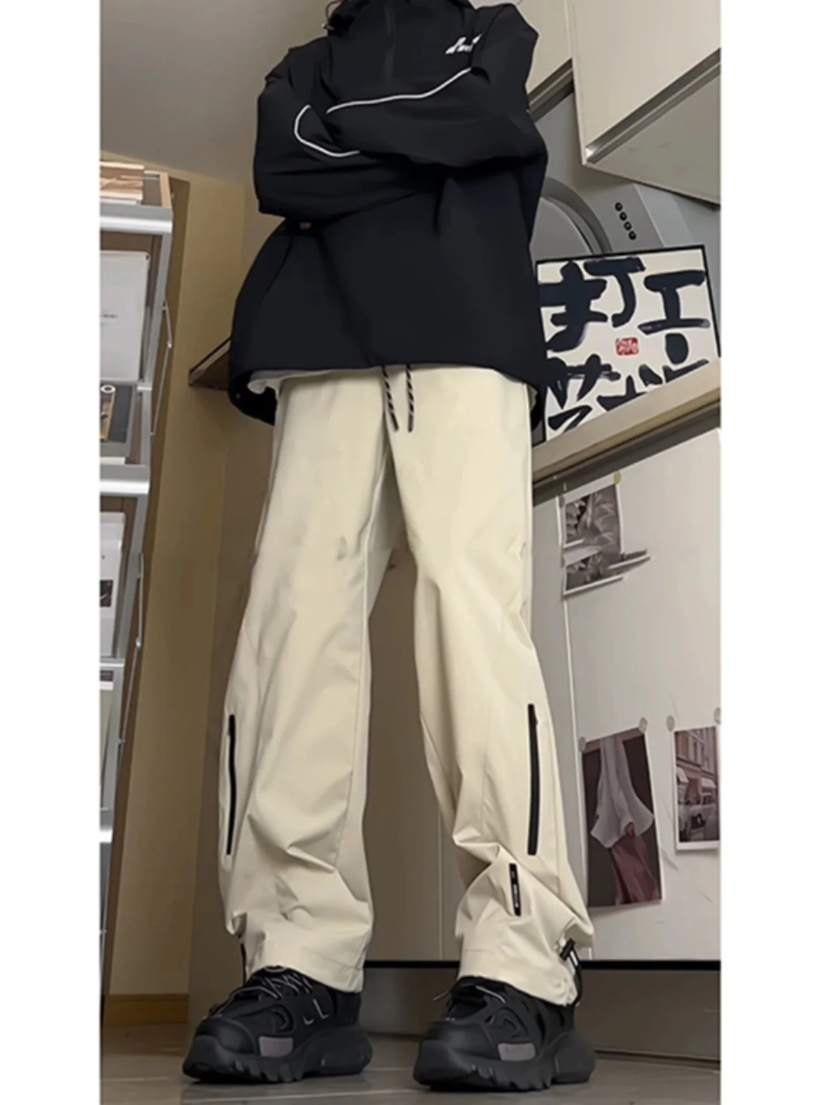

American Sle Waterproof Men's Casual Pants Spring Design High Street Soft ell proof Workwear Trousers Youth Vitali...