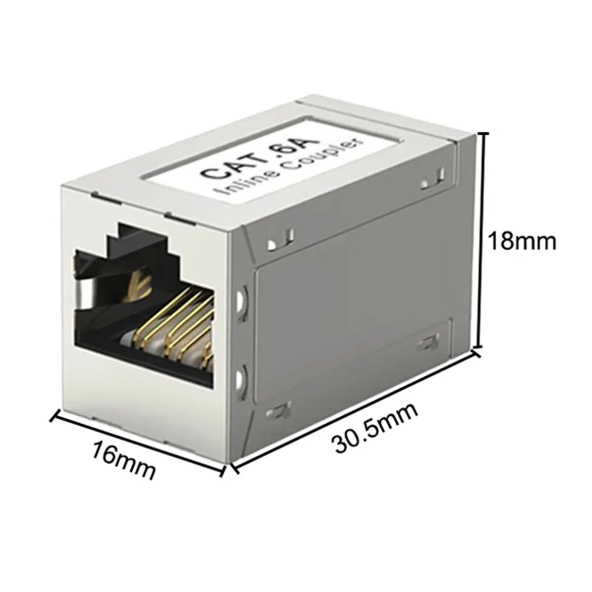 RJ45ตัวเมียตัวเมียตัวเมียเป็น CAT6A หุ้มฉนวนกันความร้อนแบบอินไลน์ตัวขยายอีเทอร์เน็ตอะแดปเตอร์สายเคเบิลอีเทอร์เน็ต