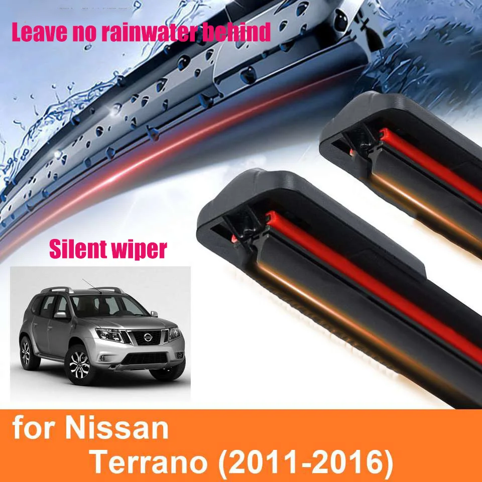 

Nissan Terrano 2011-2016 Frameless Wiper Blades 24"/18" Soft Rubber Windshield Wipers OE Replacement All-Weather Durable