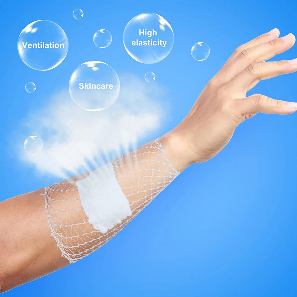 1 Rolle elastisches Netz, Wundverband, Netz, röhrenförmiger Verband, Netzschlauch, röhrenförmiger Gaze-Fix, atmungsaktiver Verbandhalter für Handgelenk, Ellenbogen – Detail 10