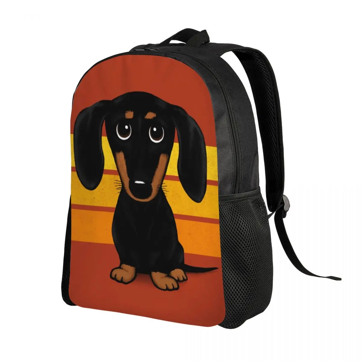 Customized Cartoon Dachshund Dog Laptop Backpack Men Women Fashion Bookbag for College School Student Badger Wiener Sausage Bag