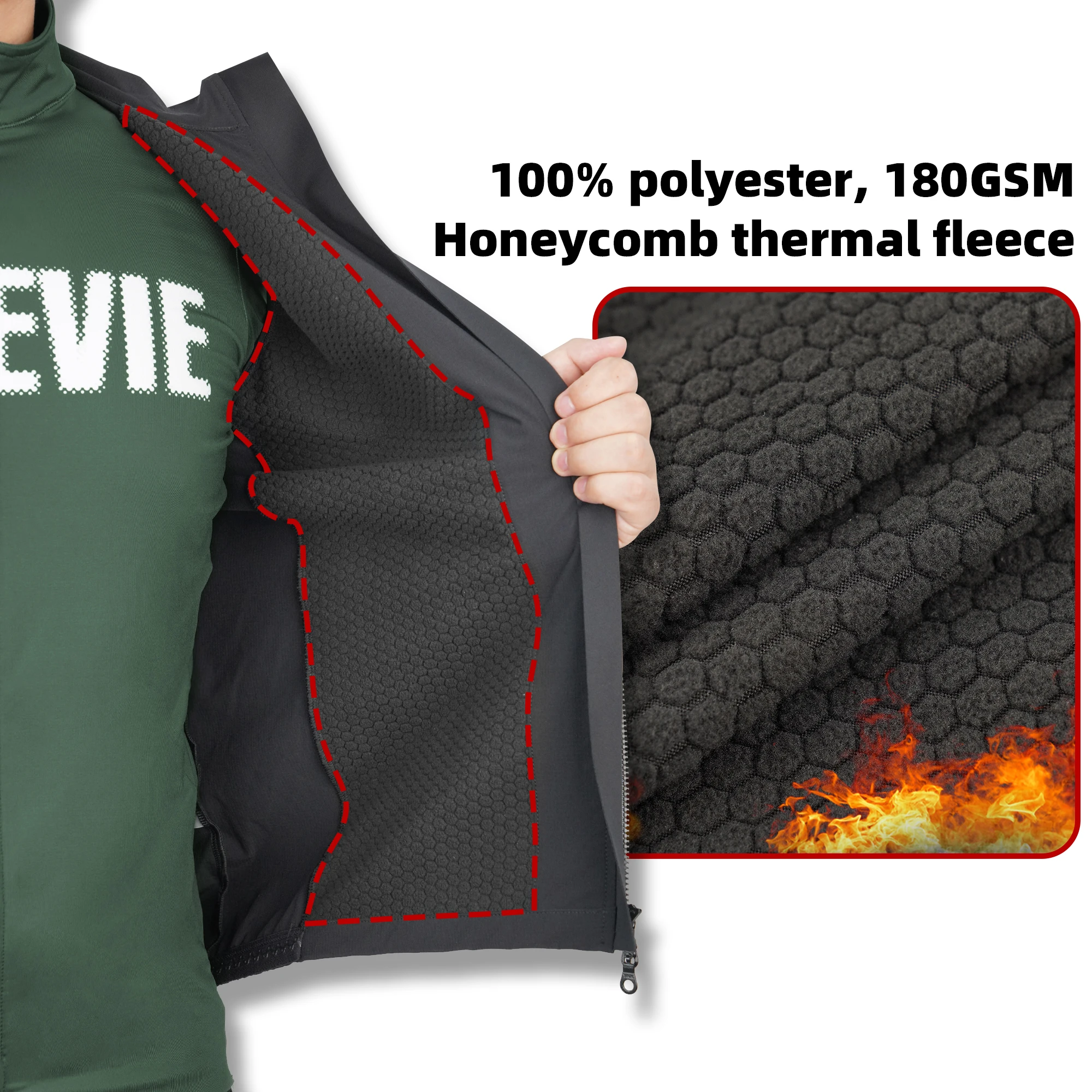 DAREVIE Gilet da ciclismo termico invernale antivento cerniere a 2 vie giacca a vento da ciclismo impermeabile tasche con cerniera posteriore uomo