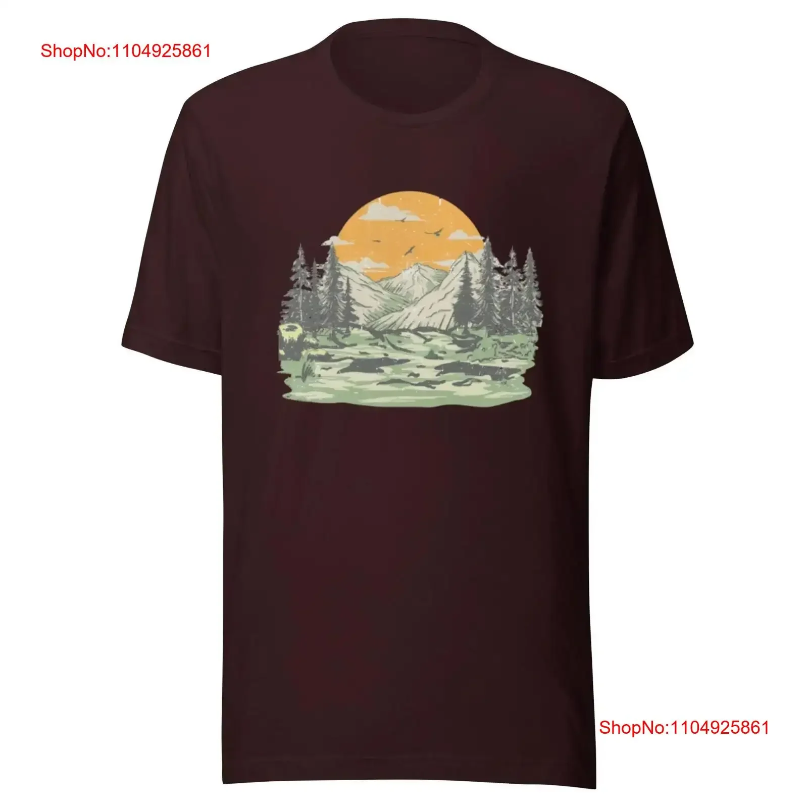 

Mountain Landscape T Shirt vintage Washed fashion Slightly Unisex Soft graphic Comfortable homme Versatile streetwear Stylish