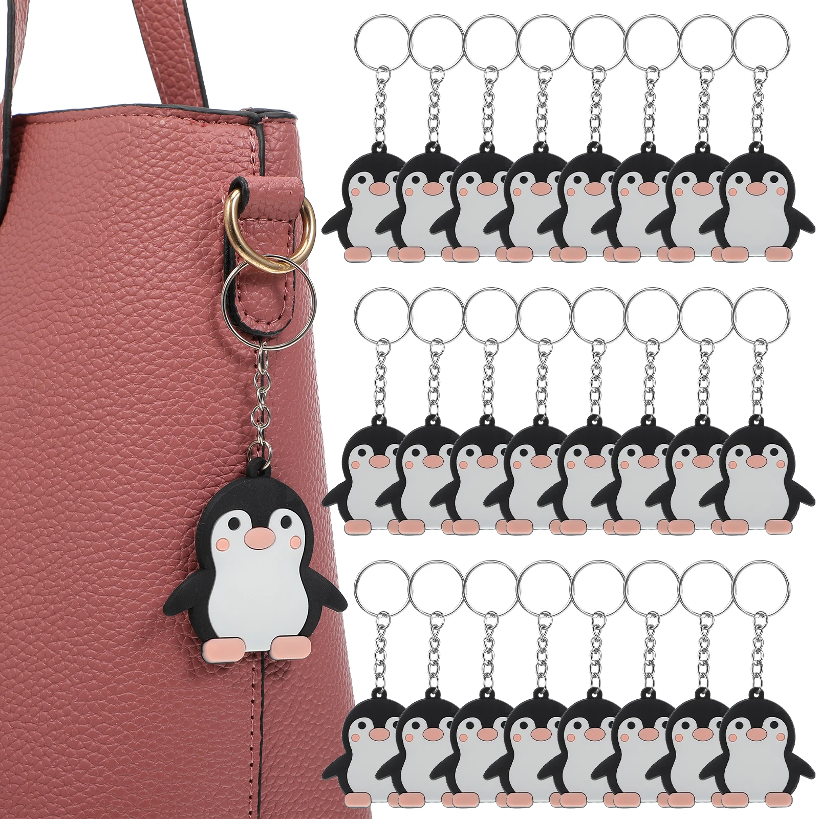 

24pcs Cute Penguin Keychains Party Favor Animal-Themed Decorations Bag Charms For Backpack Key And Wallets Penguin Lover Present