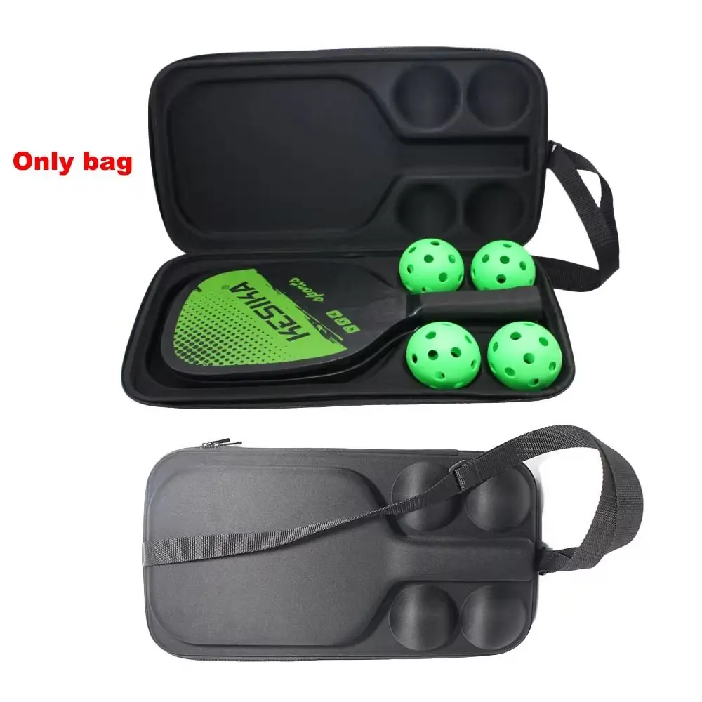 New EVA Pickleball Racket Storage Bag Waterproof Holds 2 Paddles and 4 Balls Pickleball Racket Bag Shell Hard Paddle Case