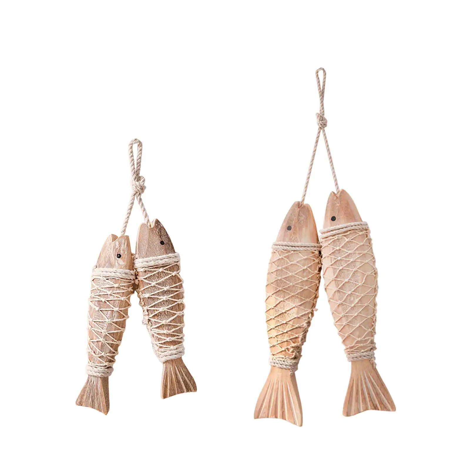 Wooden Fish Supplies Lake House Decorations Creative Beach Themed Nautical Wall Hanging Ornament Fish Pendant Home Indoor Window