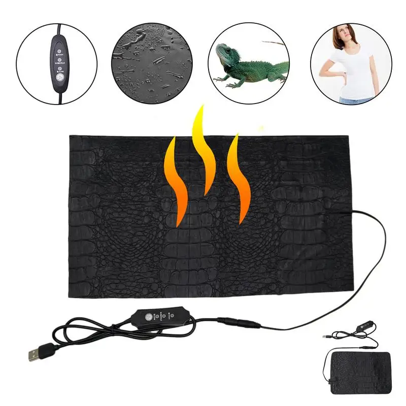 USB Pet Heating Pad Reptile Electric Blanket Warm Adjustable Temperature Controller Incubator Mat Tools Heated Mat Warming Pad