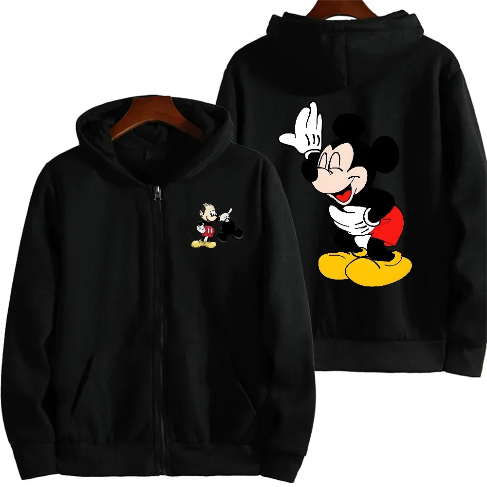

2026 New Anime Cartoon Fun Mickey Mouse Printed Zipper Hoodie Sports Hoodie Unisex
