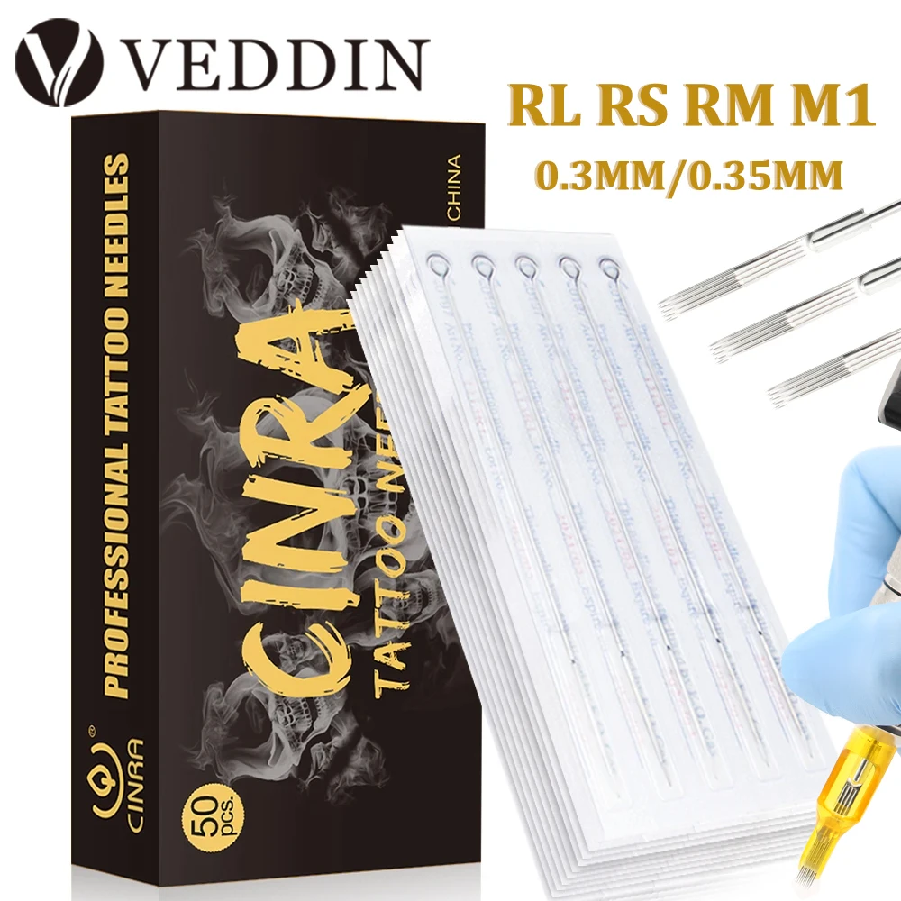 

50pcs Tattoo Needle Disposable Sterile Needles for Standard Tattoo Machine Grips RL RS RM M1 Stainless Needle Tattoo Supplies