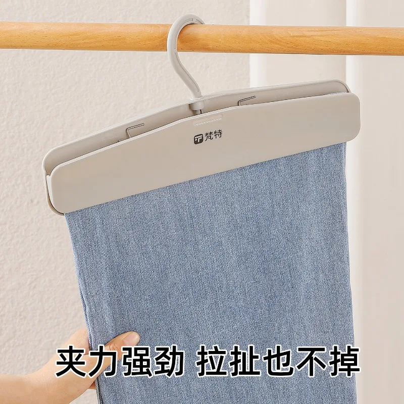 Japanese Style Anti Slip Pants Clip Rack Anti Wrinkle Trouser Hanger Skirt Single Clip Home Clothes Storage Wardrobe Organizer