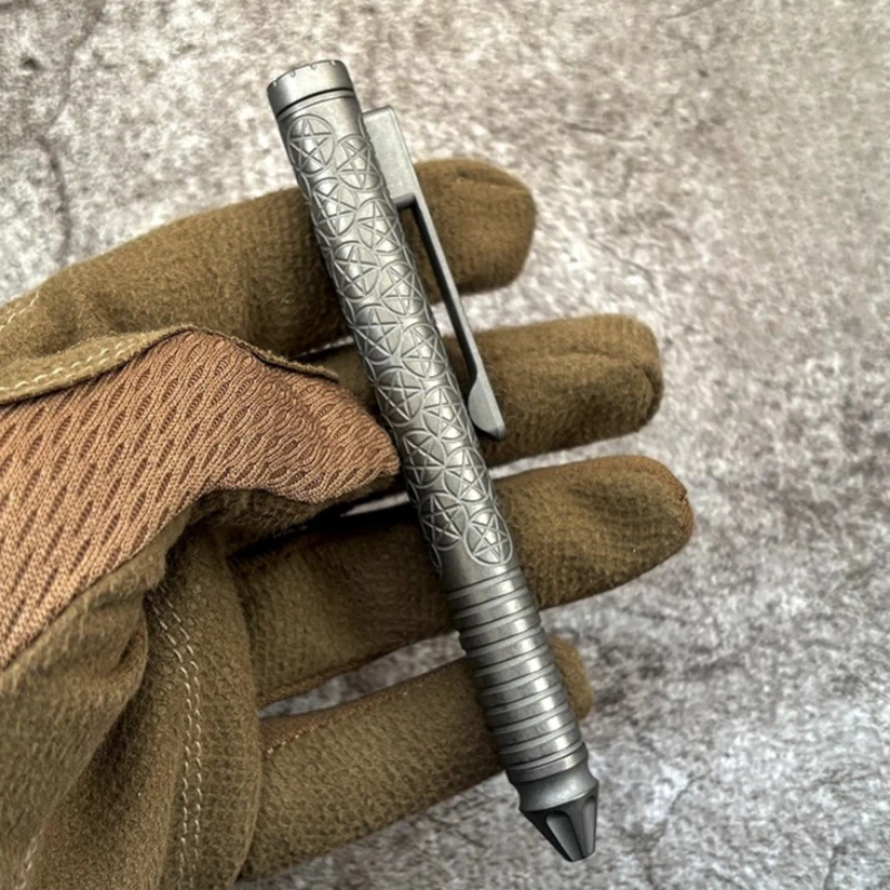 Pióro-roller ze stopu tytanu, mechaniczny slider do kart, fidget spinner EDC, zabawka sensoryczna do biura, redukująca stres.