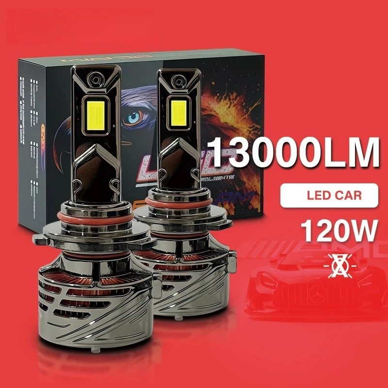 

KM8 70W Headlight h4 h7 6000K High Power Dual Copper Tube Adjustable Cold White Car LED Front Lamp Bright Hi Lo Beam