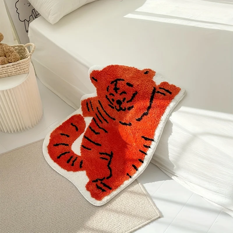 VIKAMA Kawaii Lying Cat Area Rug, Soft Plush Non-Slip Floor Mat, Perfect for Kids Room, Nursery & Pet Friendly Home Decor