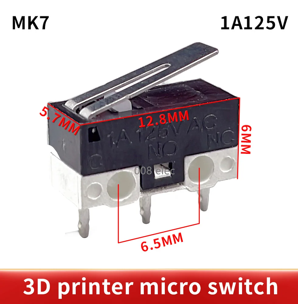 10PCS  MK7 3D printer microswitch  Ultra Mini Lever Actuator Microswitch Origin limit switch Tap the switch